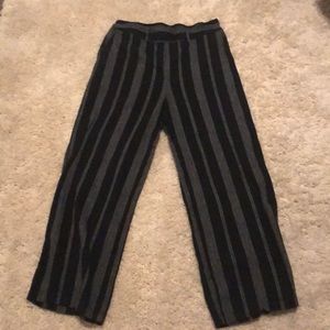 Black striped wide leg pant